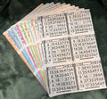 Bulk Bingo Paper 6 on 10 up Book of 50 10 Color Bingo Cards for Fundraising